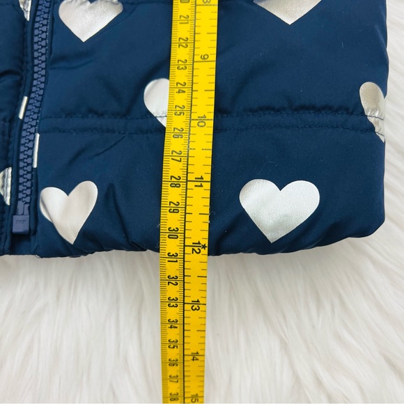 Gap Kids Toddler 12-18months Metallic Silver Hearts Navy Blue Puffer Vest - Picture 11 of 13